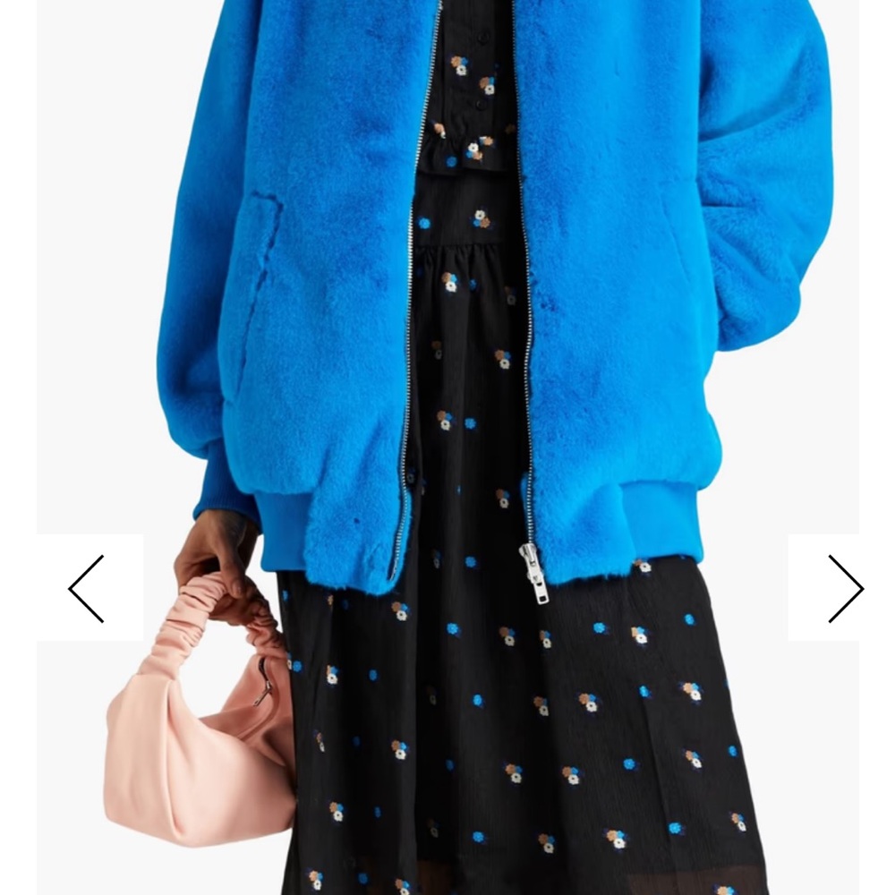 STAND STUDIO iman blue faux fur bomber